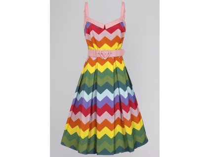 Dorothy Rainbow Chevron Swing Dress 7