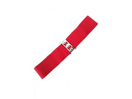 Červený elastický široký retro pásek Banned Retro