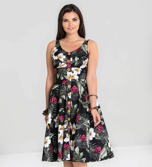 Hell Bunny retro šaty Tahiti Velikost: XS (UK 8)