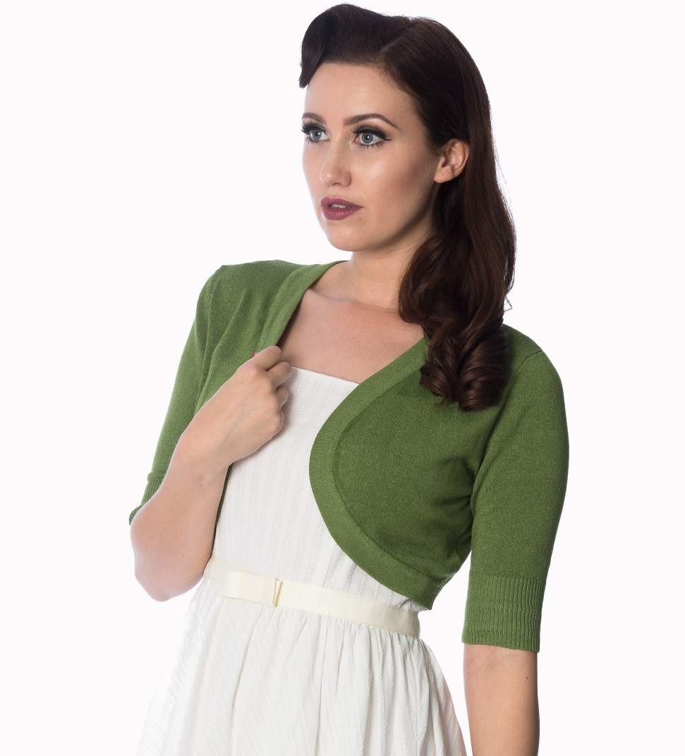 Banned Retro bolerko Hudson - Apple Green Velikost: S (UK 10)