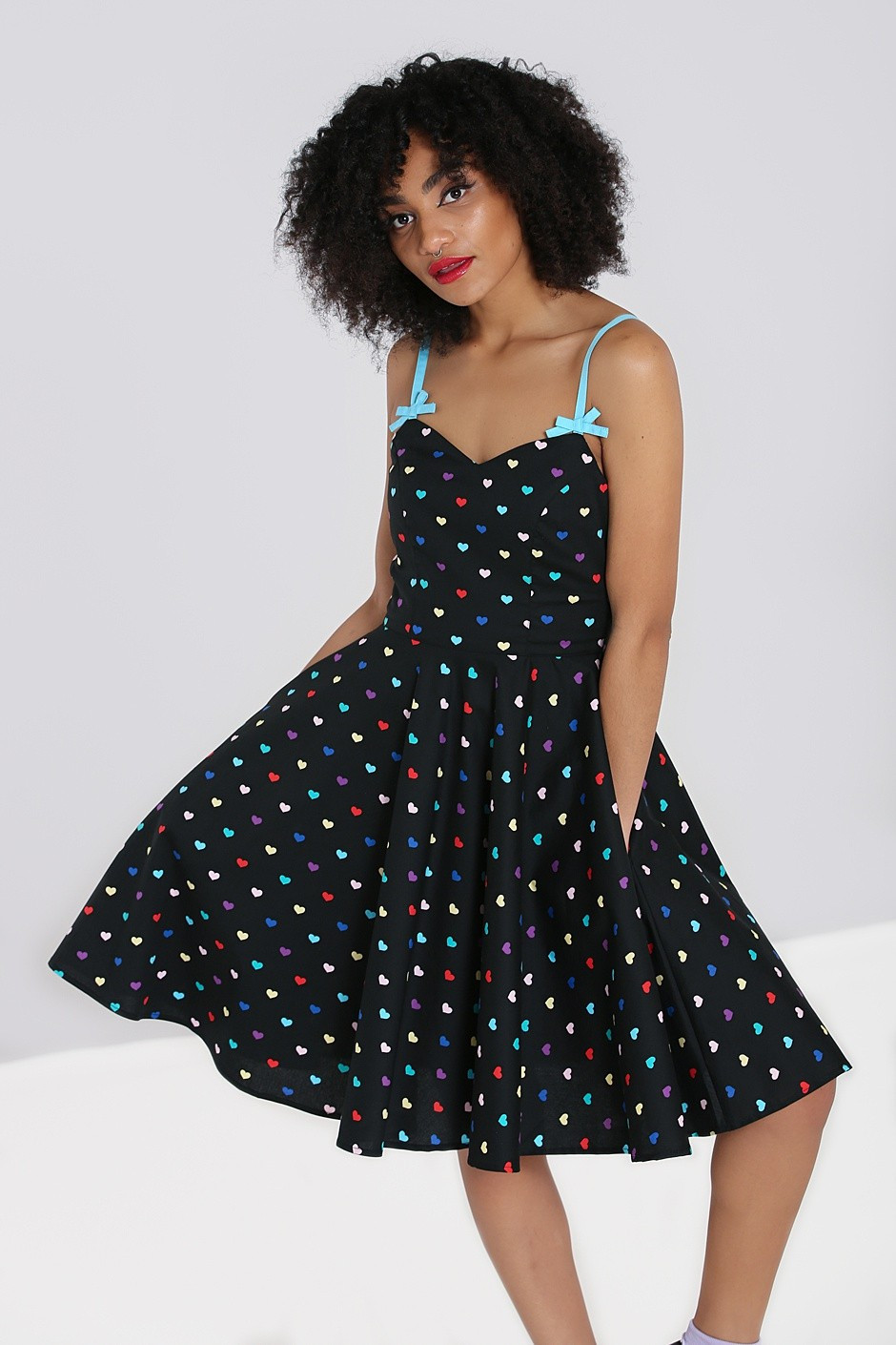 Hell Bunny mid šaty True Love Velikost: XS (UK 8)