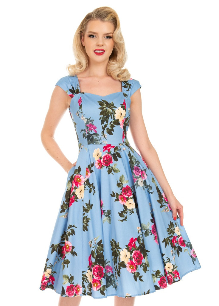 H&R London retro šaty Jolene Velikost: XS (UK 8)