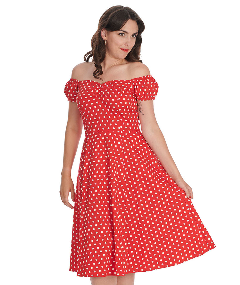 Banned Retro šaty Sweet Spot - Red Velikost: 2XL (UK 18)