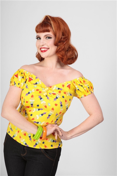 Collectif top Dolores - Fruit BBQ Velikost: XL (UK 16)