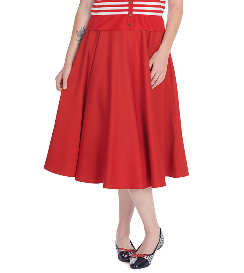 Banned Retro sukně Polly-May Red Velikost: M (UK 12)