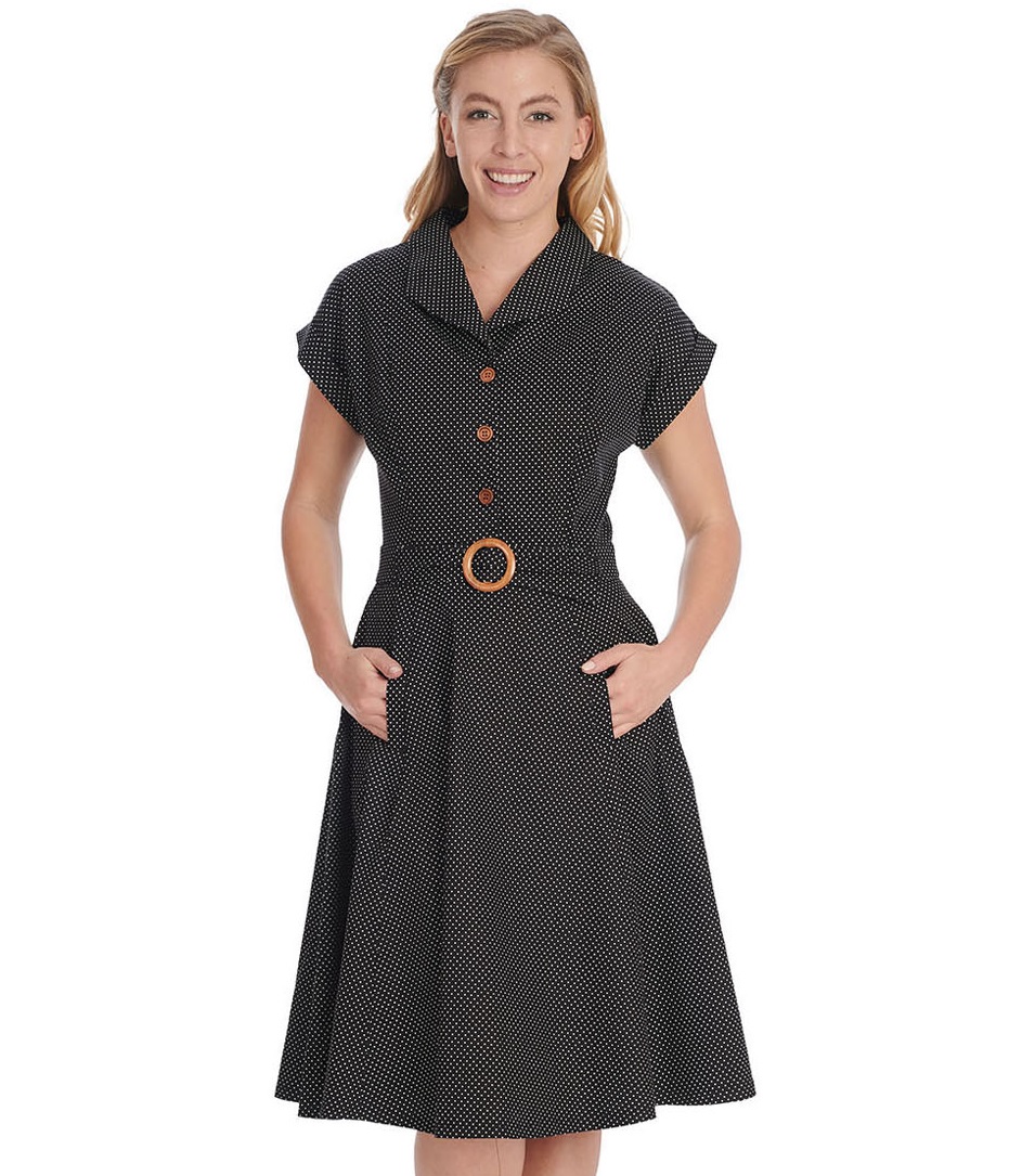 Banned Retro šaty Polka Dot Dance Velikost: XL (UK 16)