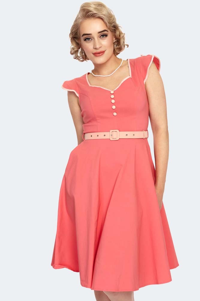 Voodoo Vixen retro šaty Chacha - Pink Velikost: XL