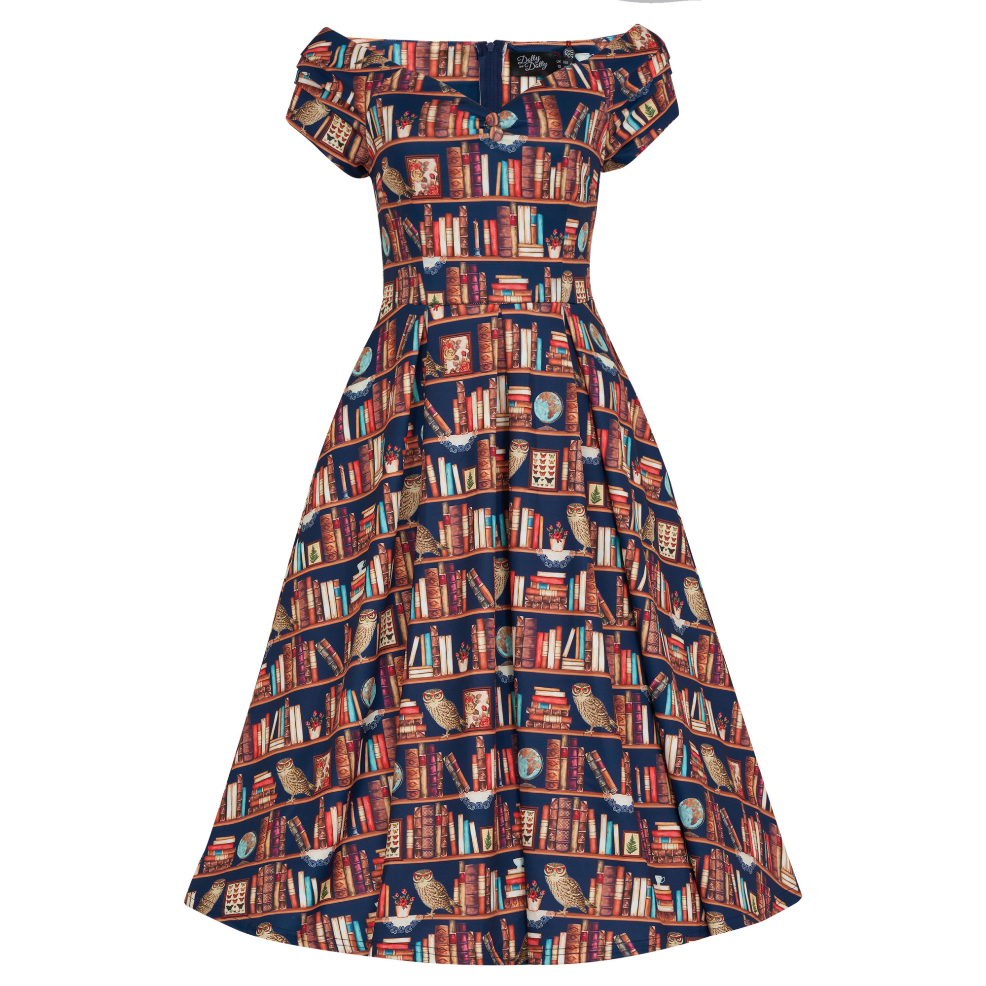 Dolly & Dotty retro šaty Lily - Library Velikost: M (UK 12)