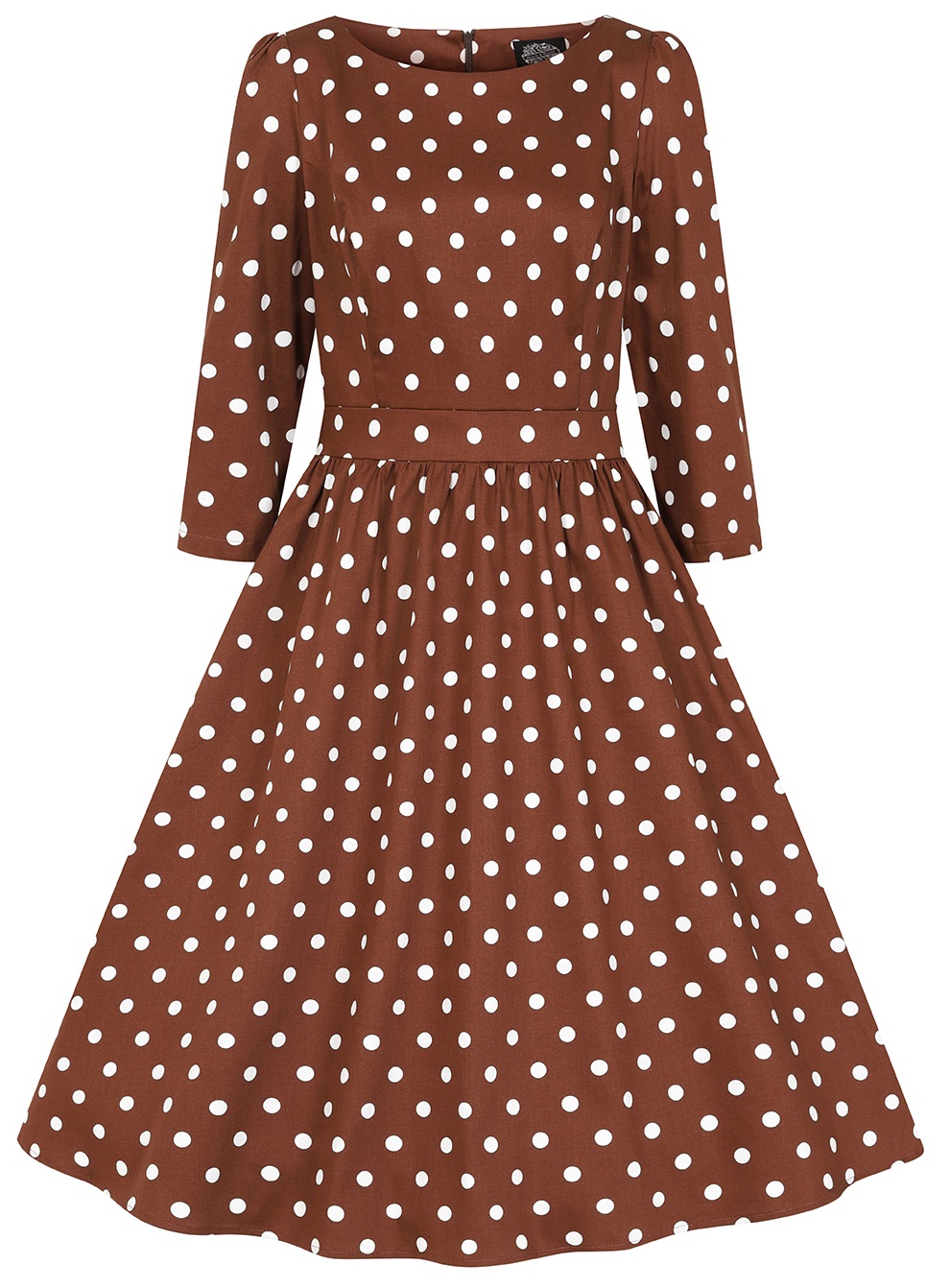 H&R London retro šaty Milana - Brown Velikost: XS (UK 8)