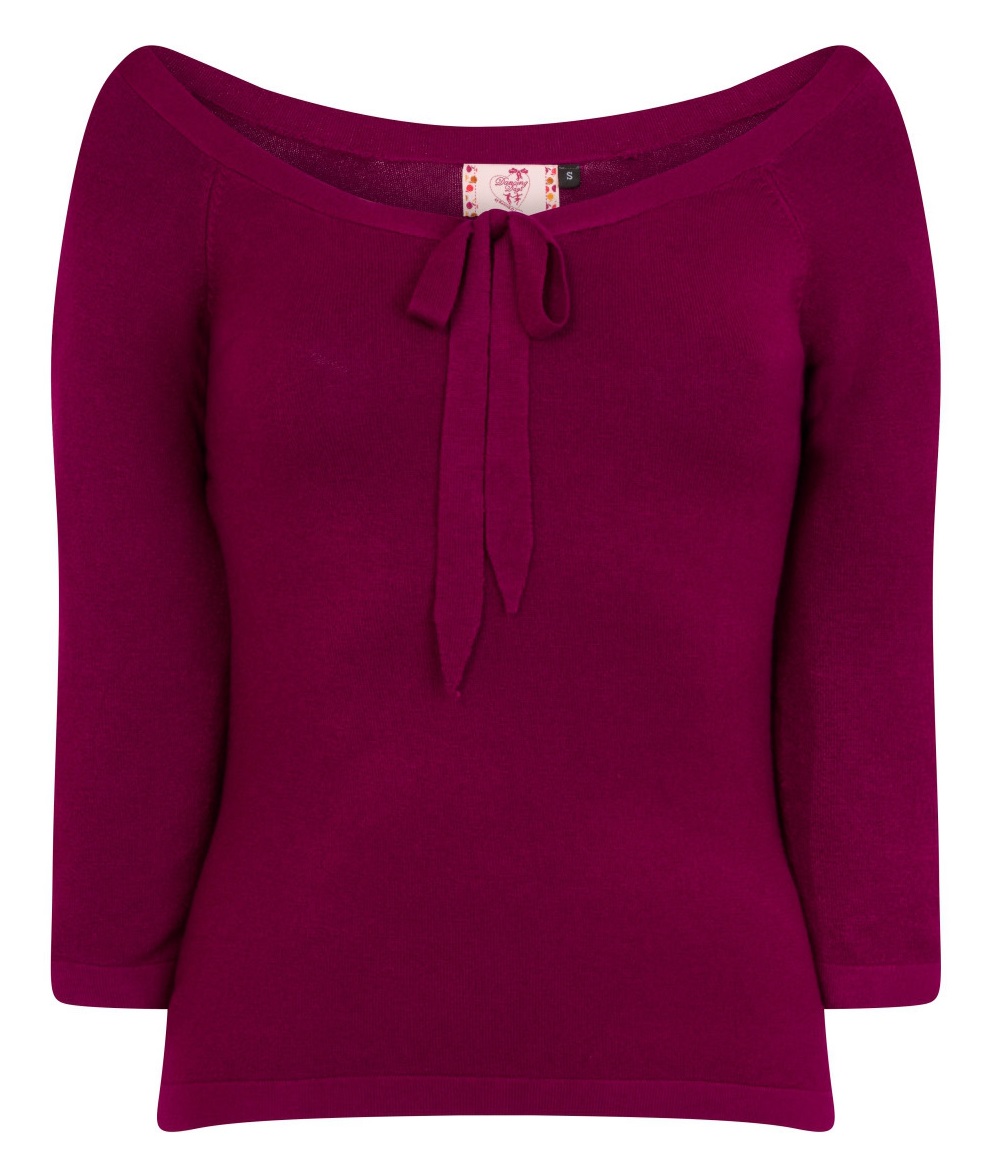 Banned Retro top Pretty Illusion - Burgundy Velikost: M (UK 12)