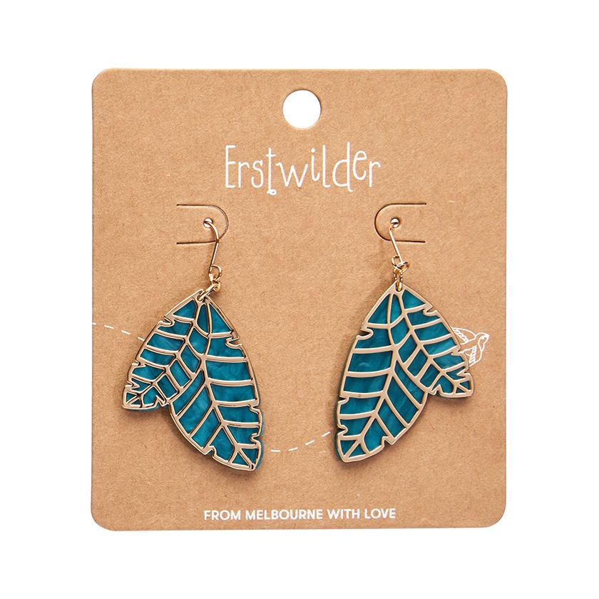 Erstwilder náušnice Leaf Textured Emerald - Gold