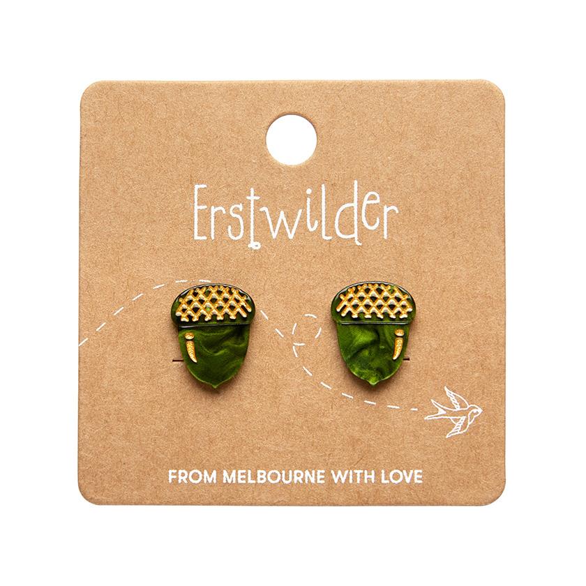 Erstwilder náušnice Acorn pecky - Green