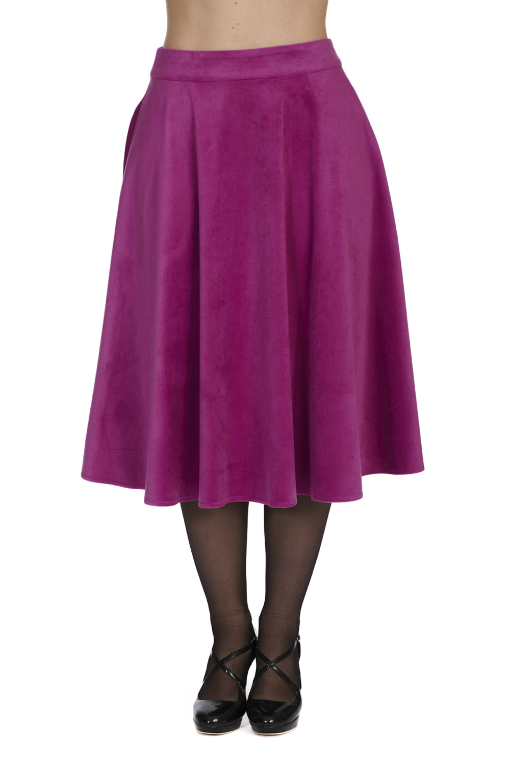 Banned Retro sukně Velvet Dreams - Purple Velikost: M (UK 12)