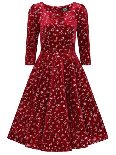 H&R London sametové retro šaty Paris Velikost: S (UK 10)