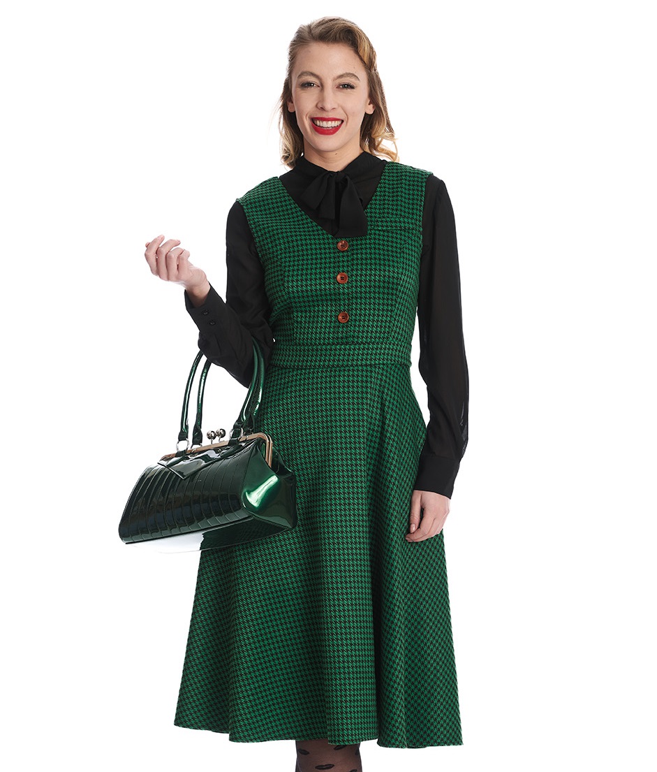 Banned Retro šaty Houndstooth Happy Velikost: XL (UK 16)