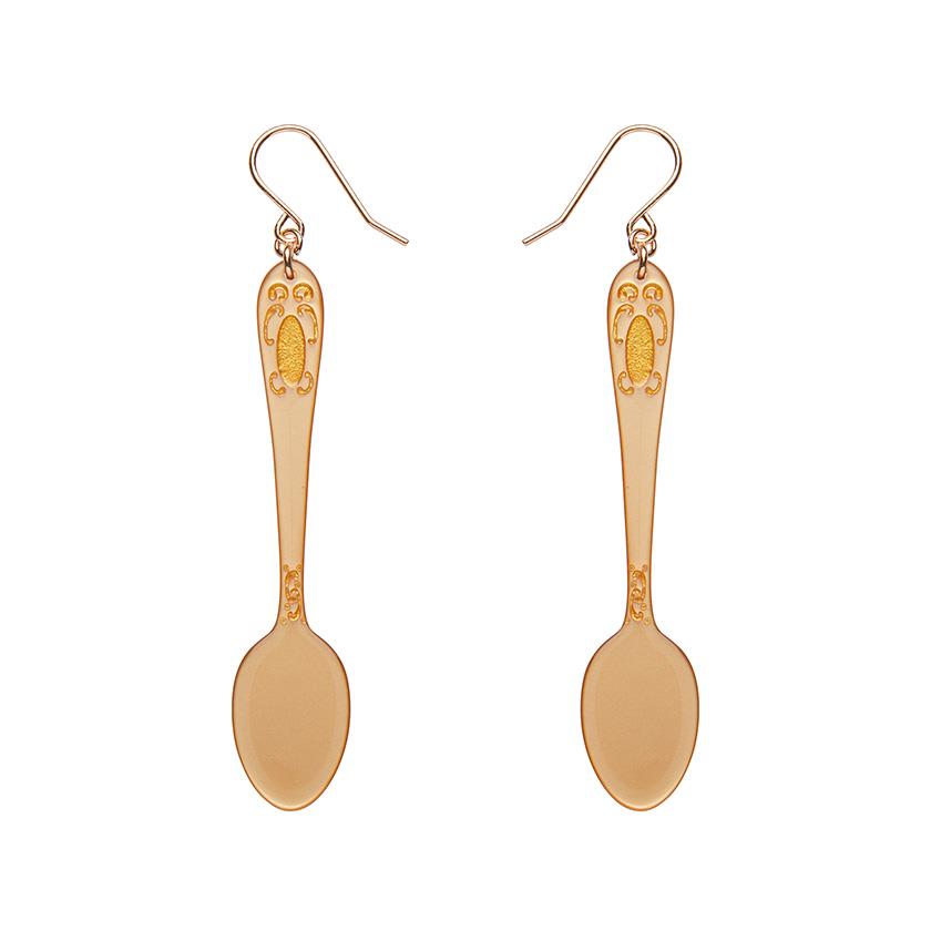 Erstwilder visací náušnice Spoon, Please! - Gold