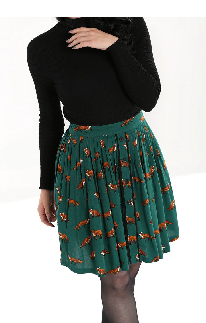 Hell Bunny sukně Vixey - Green Velikost: 5XL (UK 24)