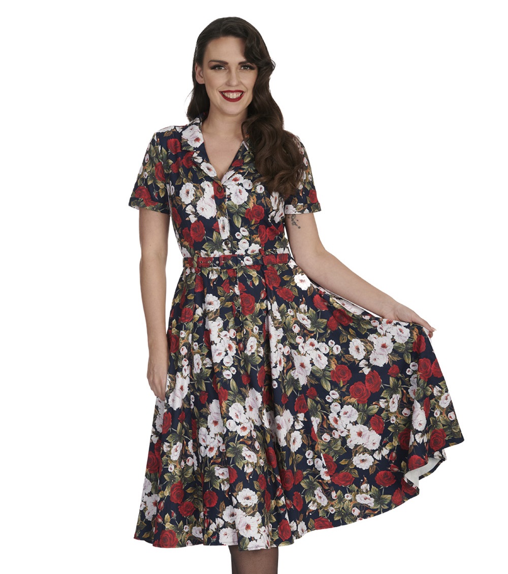 Banned Retro šaty Dark Rose Velikost: XS (UK 8)