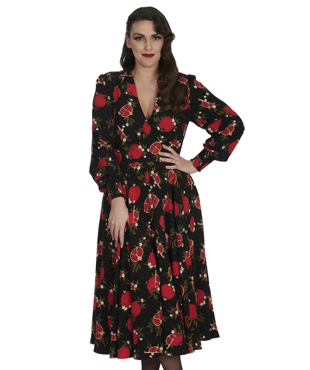 Banned Retro šaty Pomegranate Velikost: XS (UK 8)