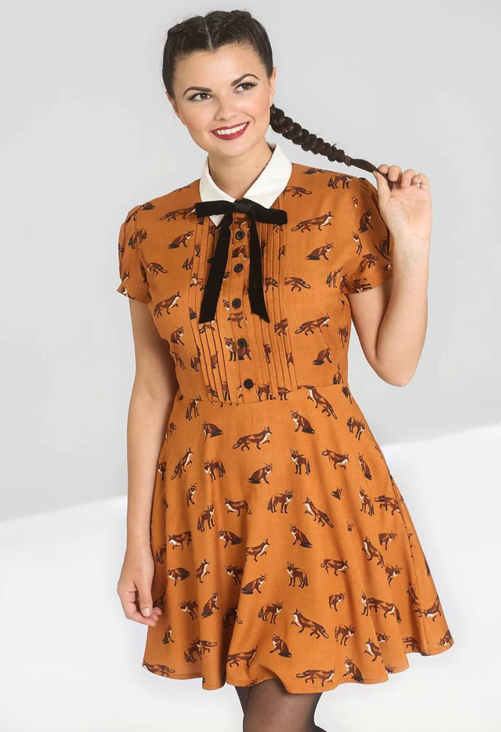 Hell Bunny šaty Vixey - Orange Velikost: 3XL (UK 20)