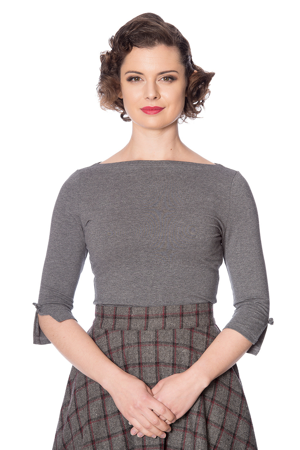 Banned Retro top Oonagh - Grey Mol Velikost: L (UK 14)