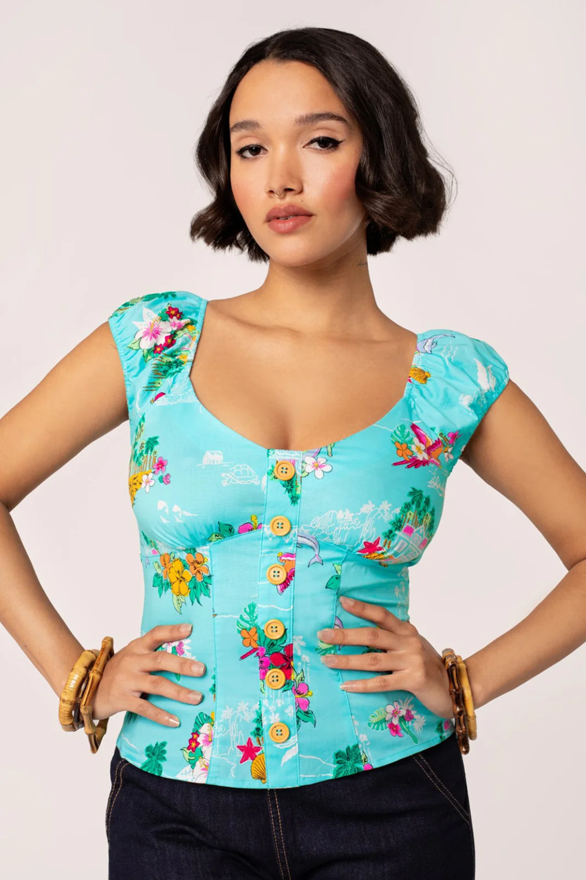 Hell Bunny retro top Ayanna Velikost: XS (UK 8)