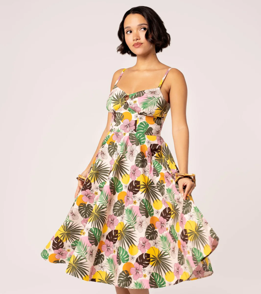 Hell Bunny retro šaty Benita Velikost: XS (UK 8)