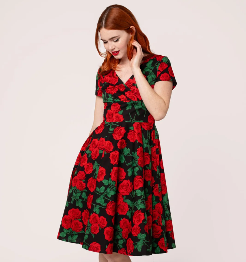 Hell Bunny retro šaty Dolce Vita - Black Velikost: 3XL (UK 20)