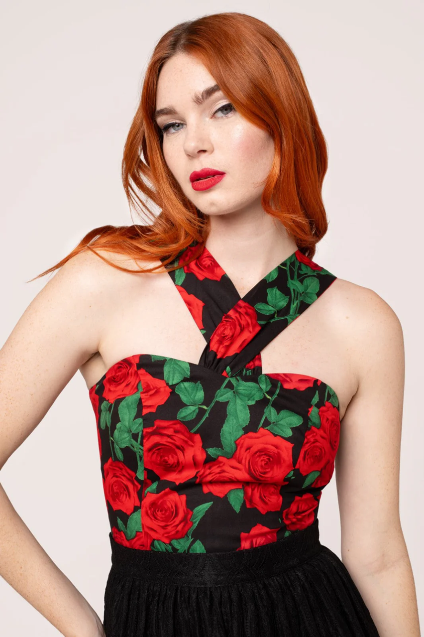 Hell Bunny top Dolce Vita - Black Velikost: XS (UK 8)