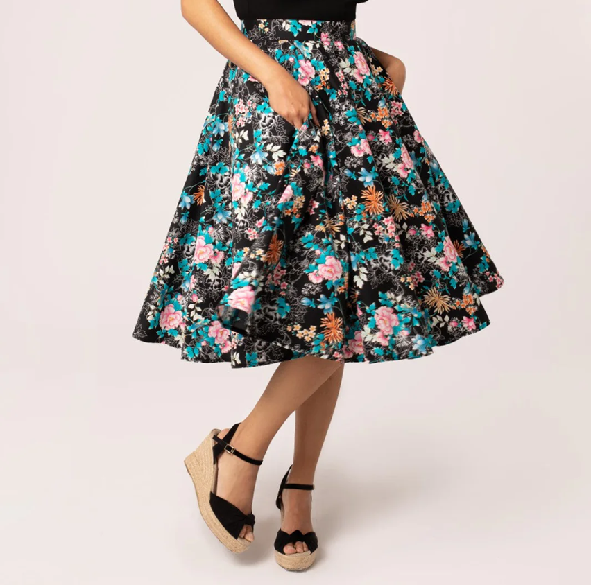 Hell Bunny kolová sukně Umi Velikost: XS (UK 8)