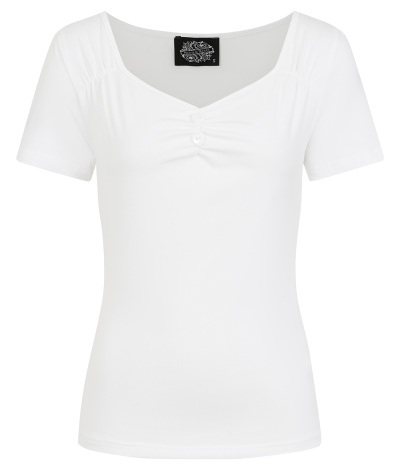 H&R London H&R retro top Darcie - White Velikost: XS (UK 8)