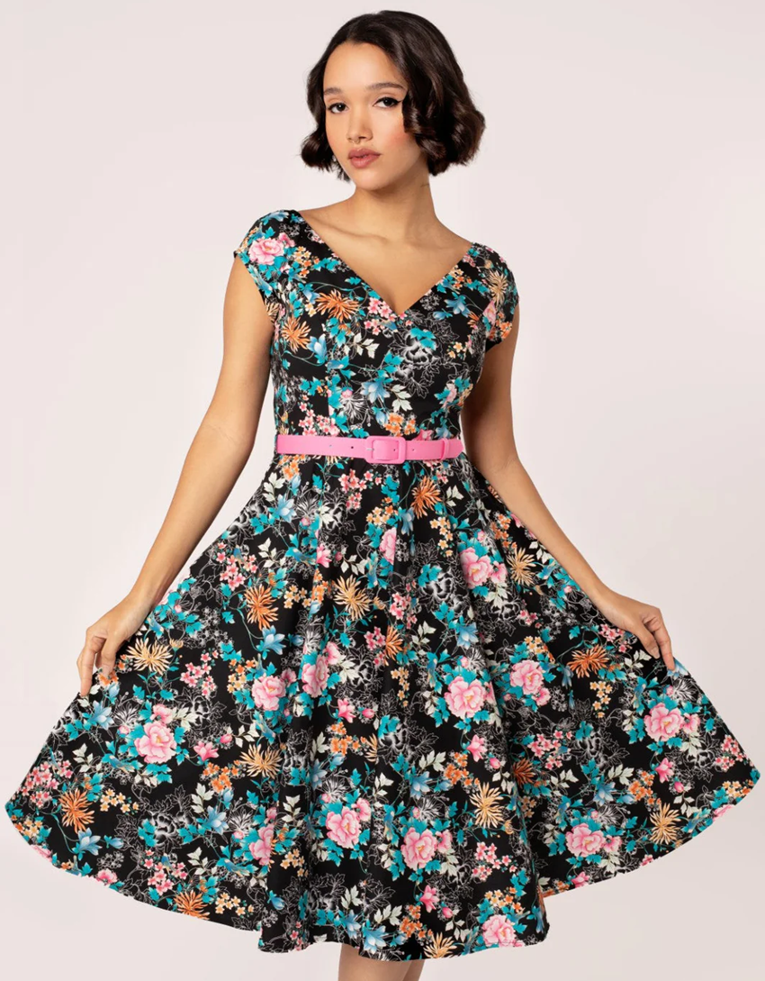 Hell Bunny retro šaty Umi Velikost: XS (UK 8)