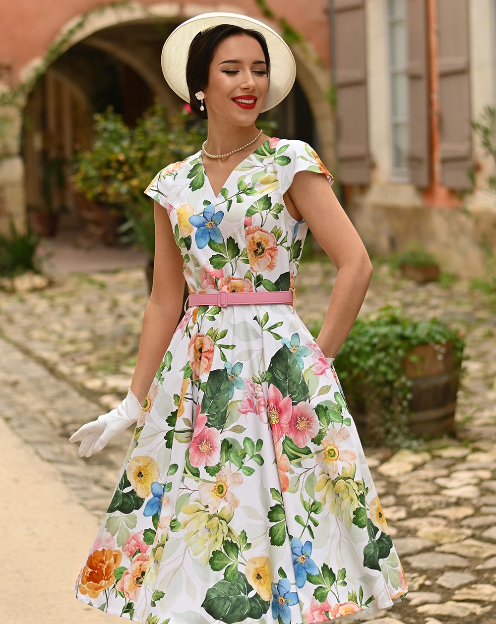 H&R London H&R retro šaty Lottie Velikost: XS (UK 8)