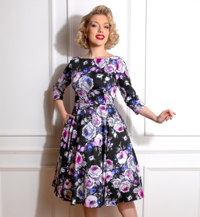 H&R London retro šaty Charlotte Velikost: L (UK 14)