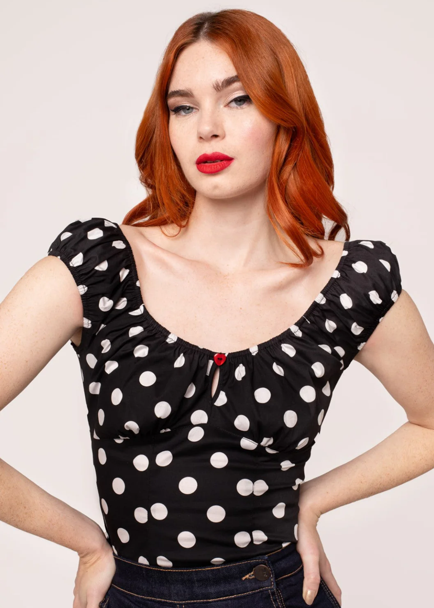 Hell Bunny retro top Domino Velikost: XS (UK 8)