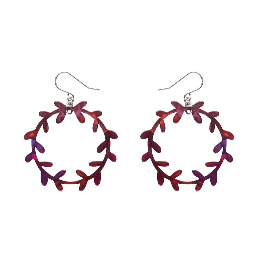 Erstwilder Essentials náušnice Wreath - Maroon