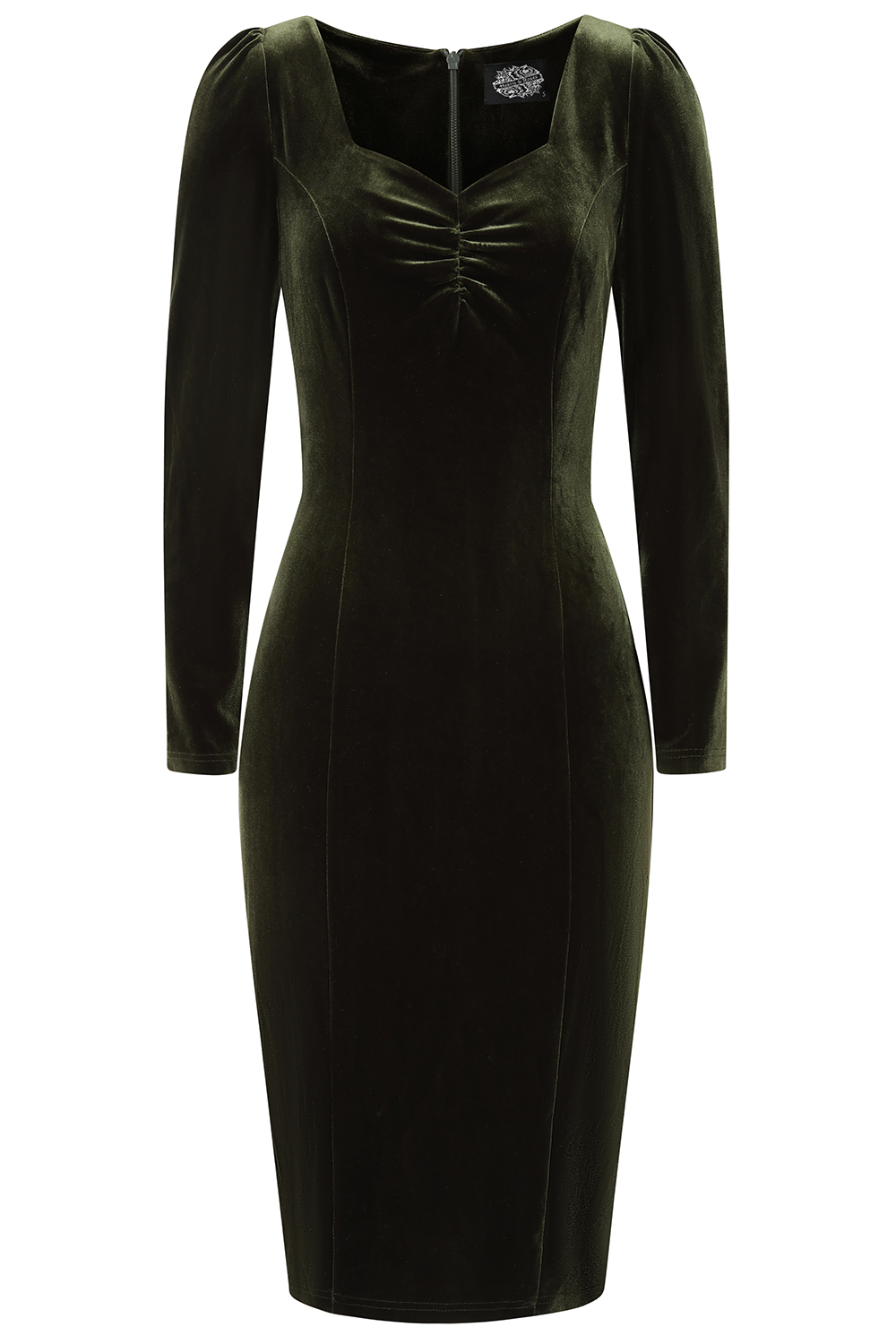 H&R London pouzdrové retro šaty Carmen - Green Velikost: XS (UK 8)