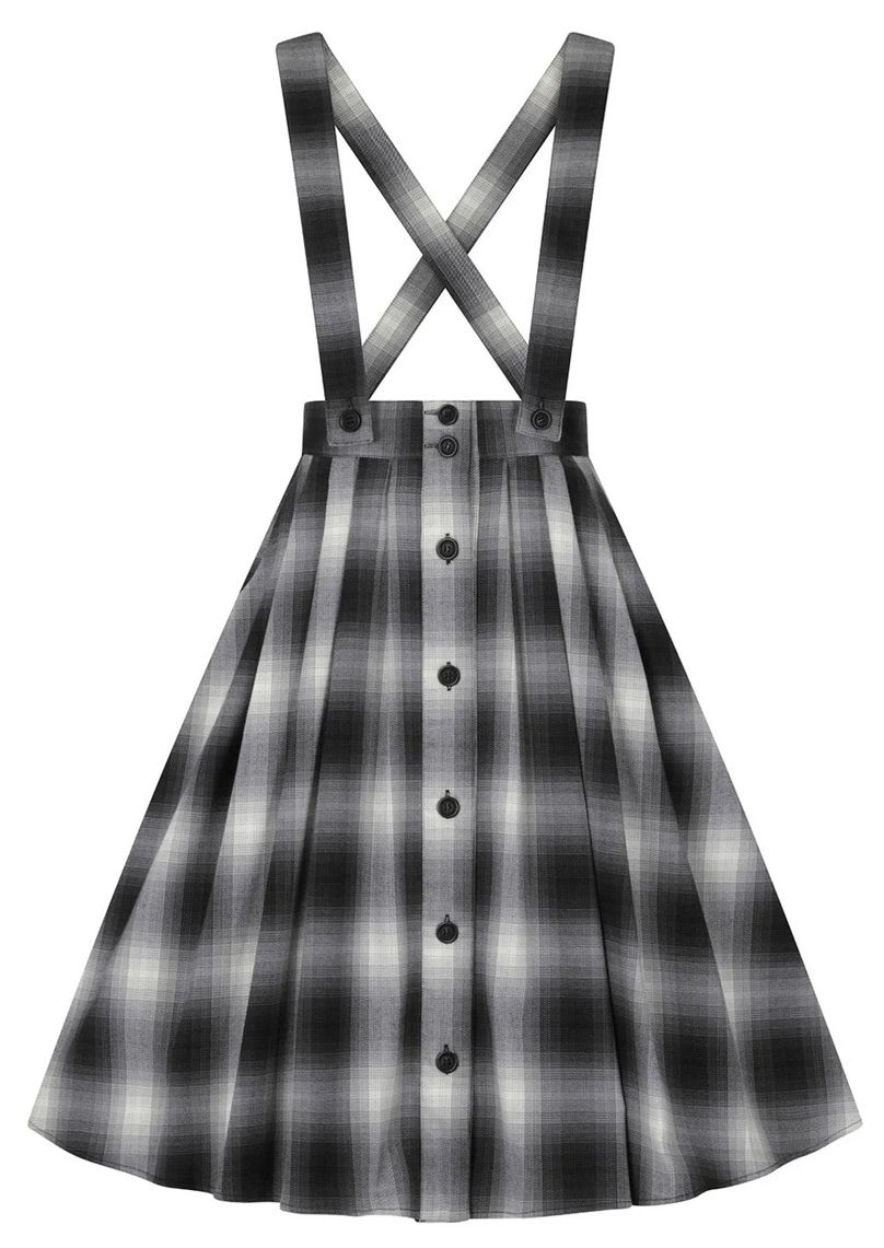 Hell Bunny retro sukně s kšandami Eddystone Velikost: S (UK 10)