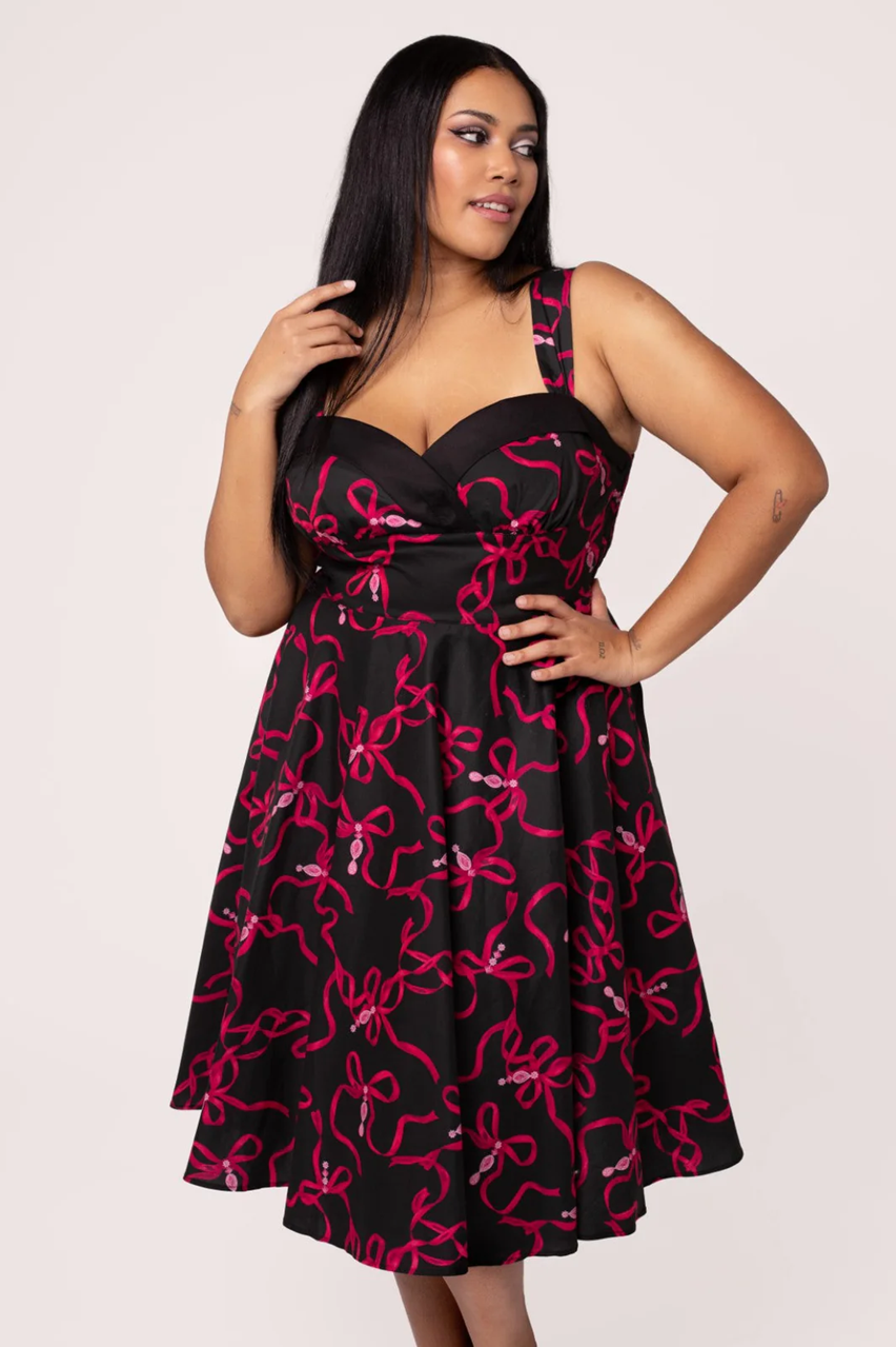 Hell Bunny retro šaty Bownita Velikost: XS (UK 8)