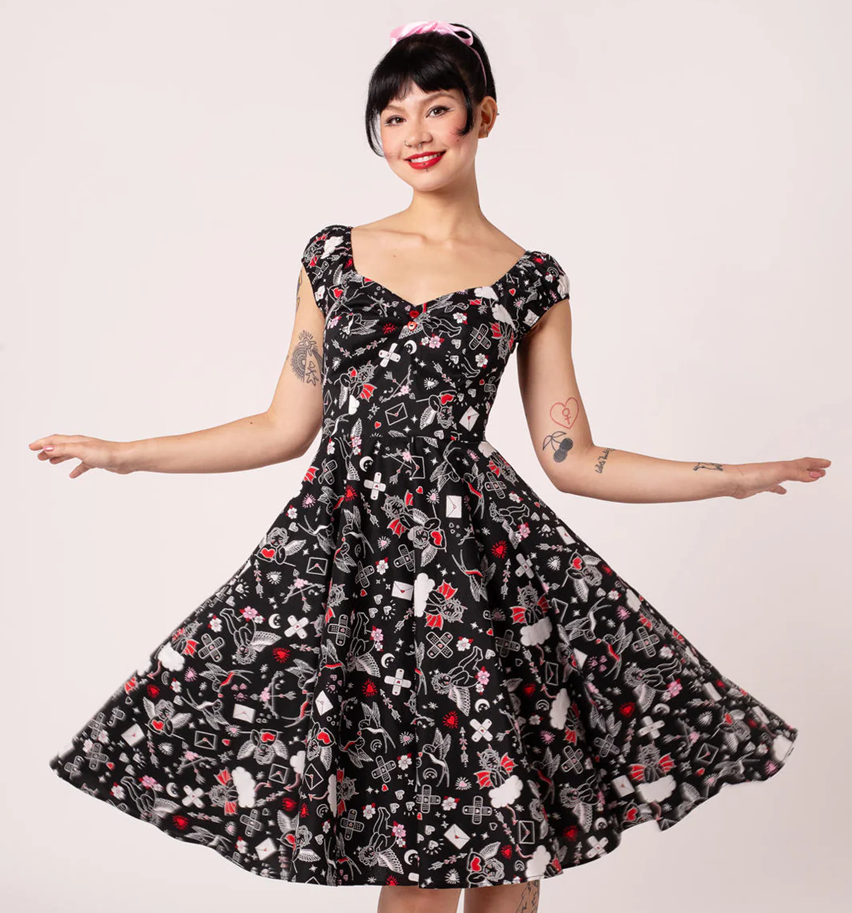 Hell Bunny midi šaty Charlie Velikost: XS (UK 8)