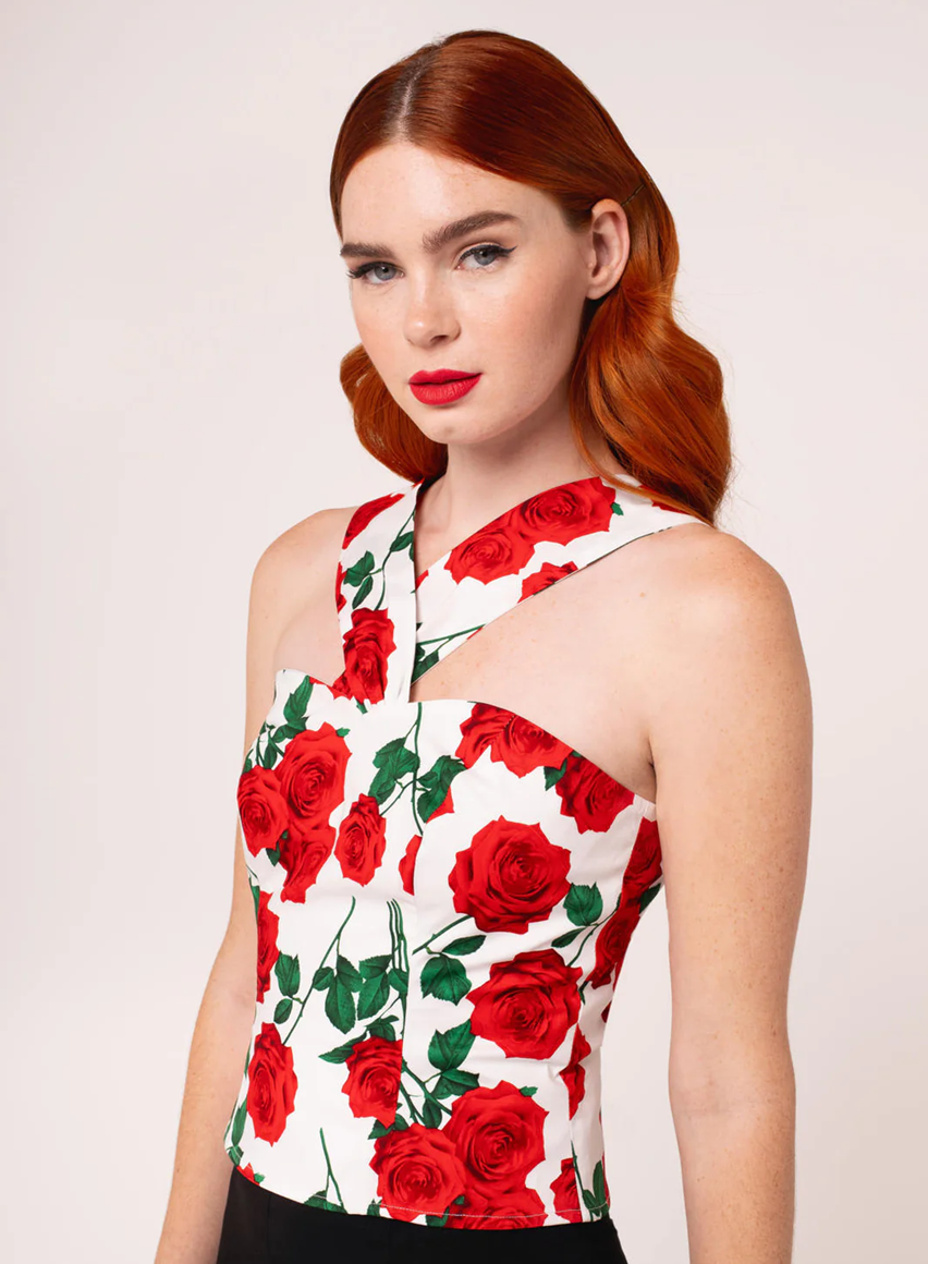 Hell Bunny top Dolce Vita - White Velikost: 2XL (UK 18)