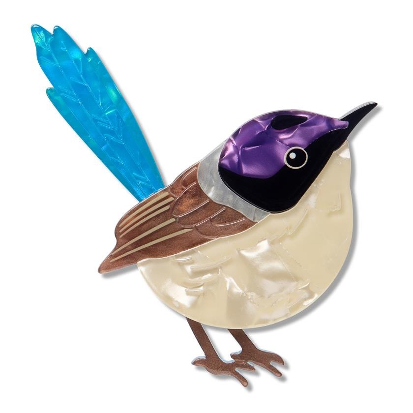 Erstwilder brož Purple-Crowned Fairy Wren