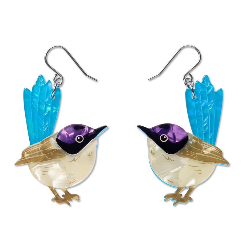 Erstwilder náušnice Purple-Crowned Fairy Wren