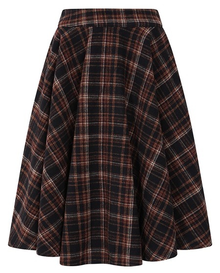 Banned Retro sukně Cary - Book Checks Velikost: S (UK 10)