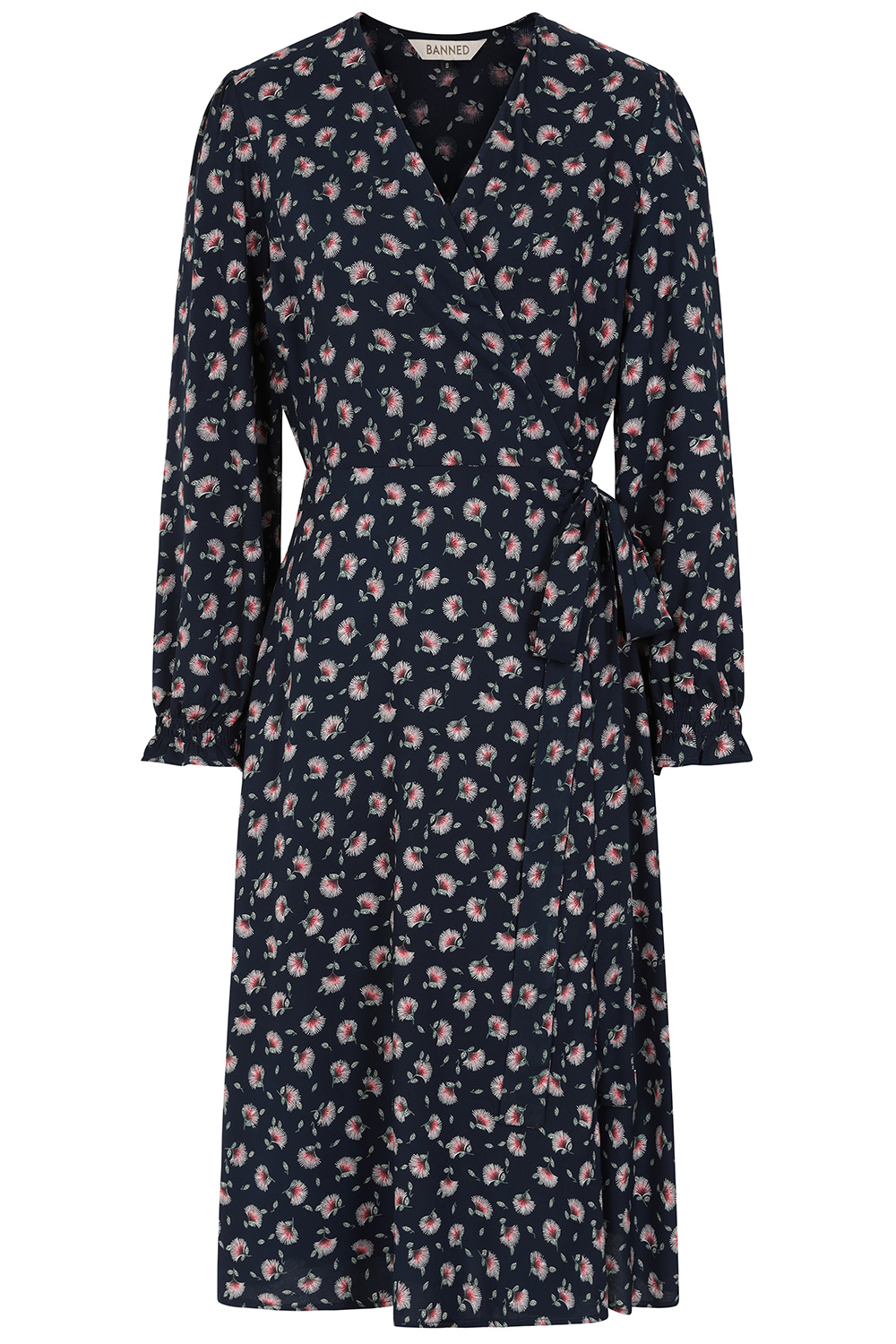 Banned Retro zavinovací šaty Bloom Floral Velikost: 2XL (UK 18)