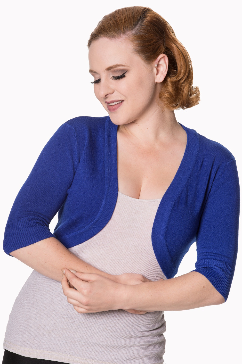 Banned Retro bolerko Hudson - Royal Blue Velikost: 3XL (UK 20)