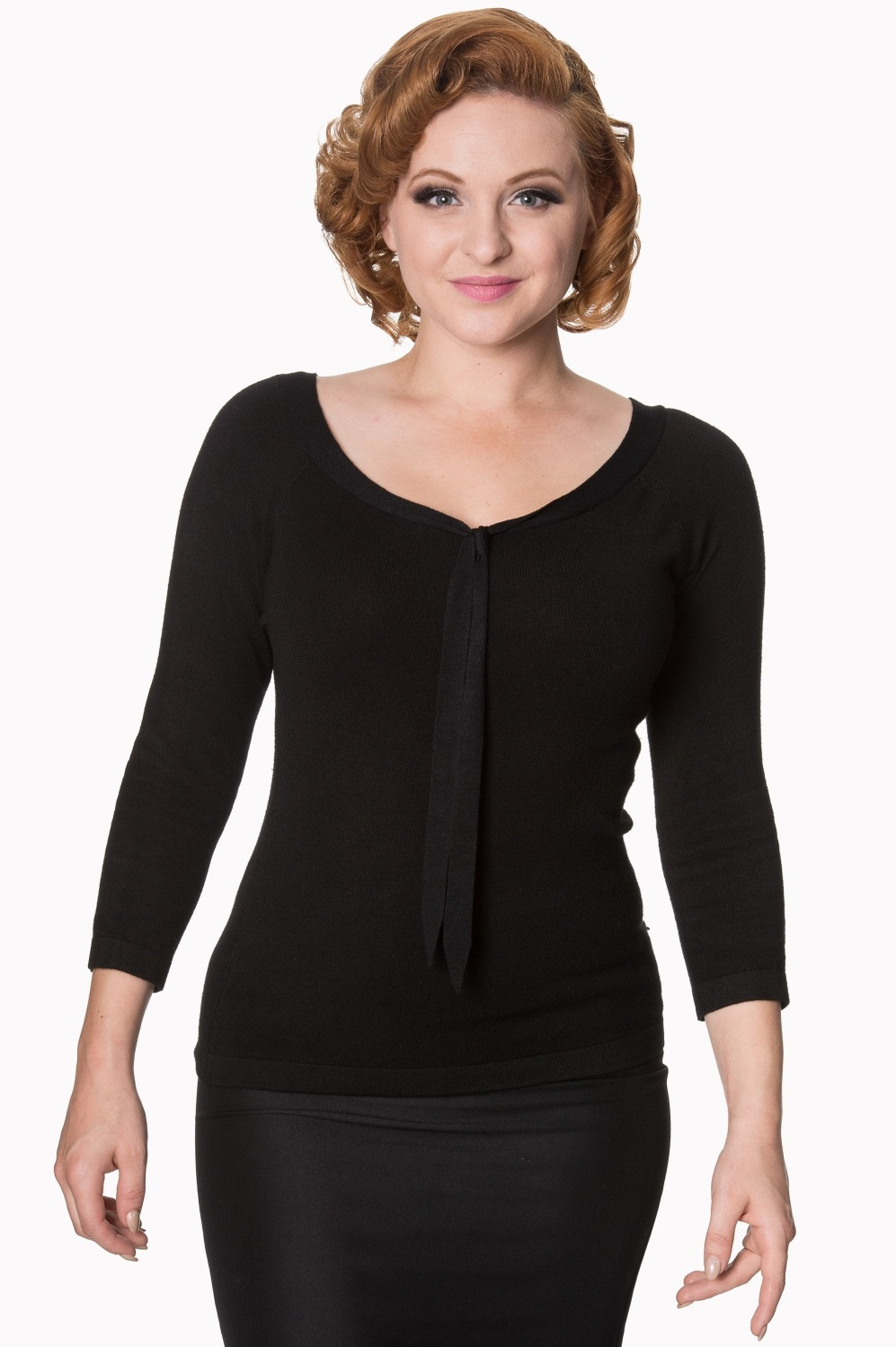 Banned Retro top Pretty Illusion - Black Velikost: S (UK 10)