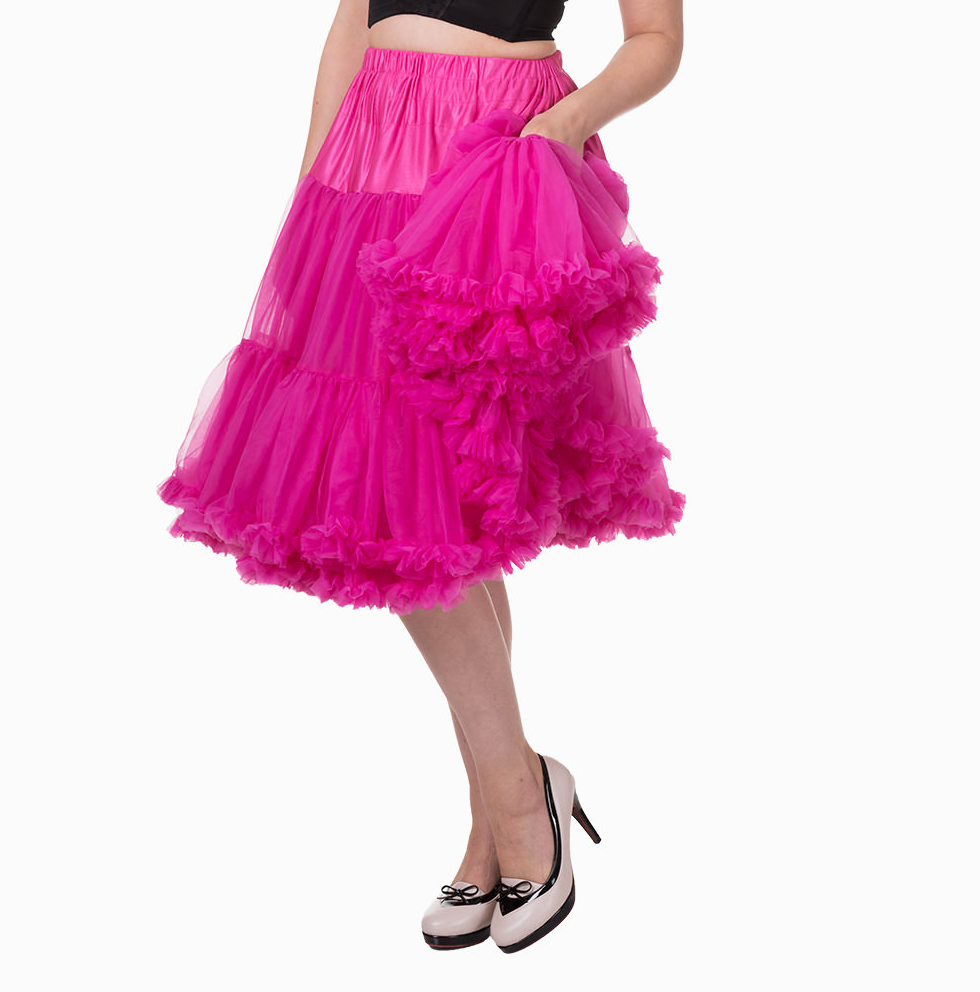 Banned Retro spodnička Lifeforms sytě růžová dlouhá Velikost: XS-S