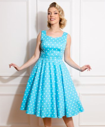 H&R London Puntíkované retro šaty Ruth Velikost: S (UK 10)