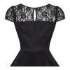 H&R London retro šaty Black Mesh Lace